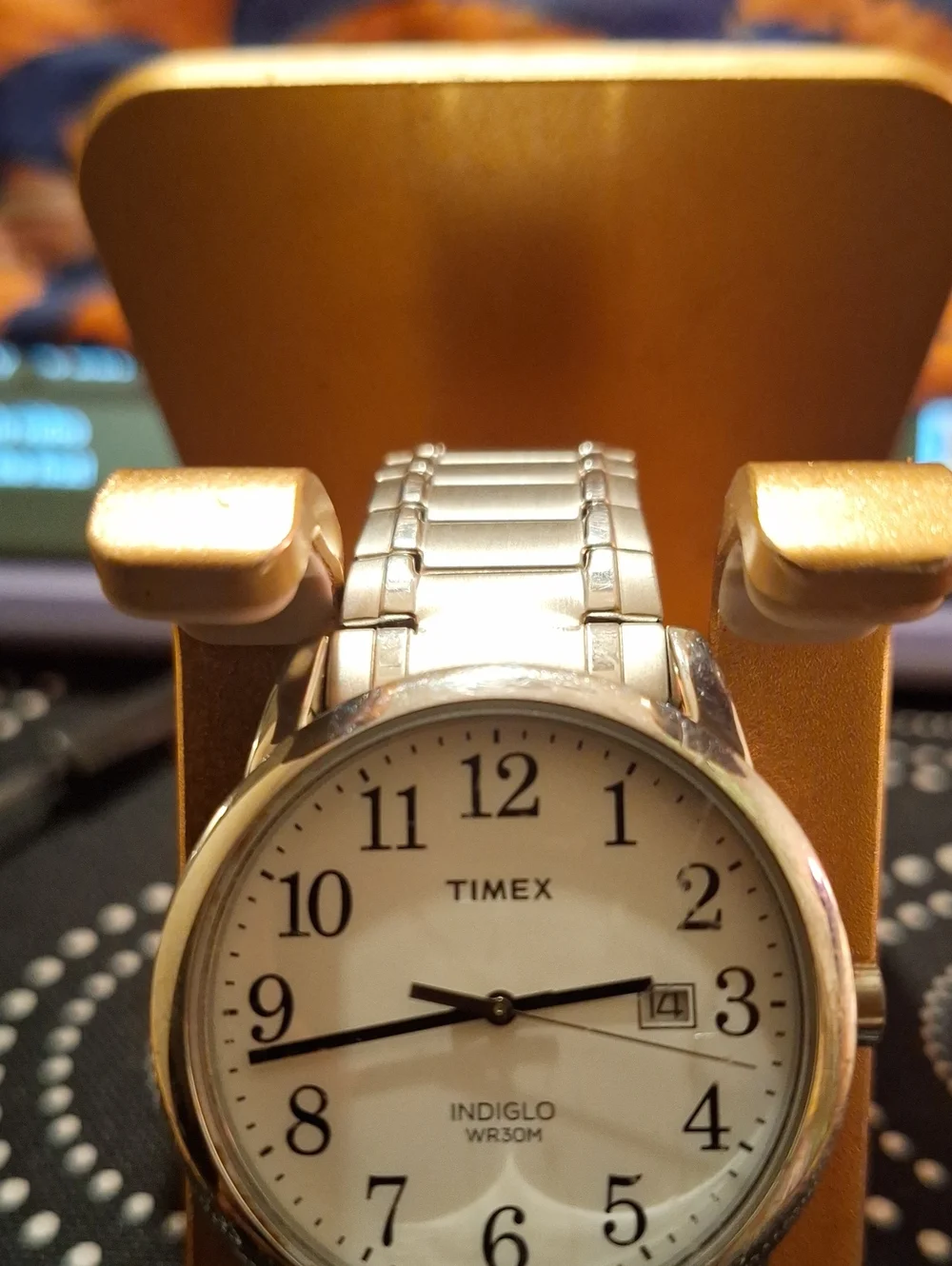 Timex Silver Stainless Steel Watch with White Dial and Numeric Markers